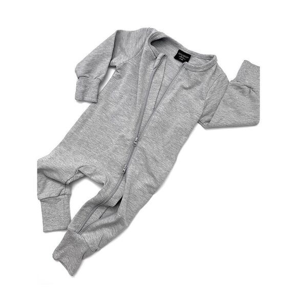 Little Bipsy Unisex 2-WAY ZIP ROMPER - Grey 12-18M - Picture 6 of 6